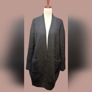 ZARA Black Fuzzy Oversized Cardigan